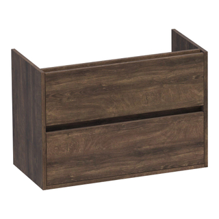 BRAUER Adore wastafelonderkast ondiep - 80x39x55cm - 2 softclose lades - greeploos - 1 sifon uitsparing - Grove