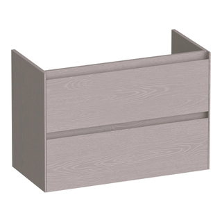 BRAUER Inspire wastafelonderkast ondiep 80 2 softclose lades - greeploos - 1 sifon uitsparing - Timber Greige