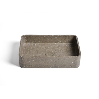 Ideavit Gaia Vasque à poser 50x32.5x12cm Béton rectangulaire Terrazzo