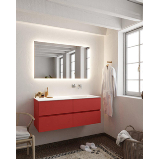 Mondiaz VICA ensemble de meuble de salle de bain - 120cm - meuble sous-vasque fire - 4 tiroirs - lavabo cloud droite - sans trou de robinet version XL 60cm de haut