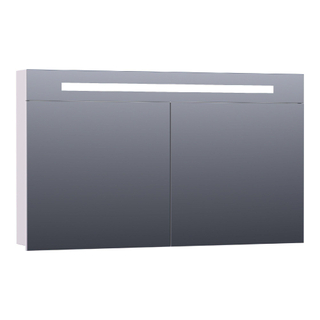 Saniclass 2.0 Armoire de toilette 120x70x15cm éclairage intégré rectangulaire 2 portes pivotantes MDF Blanc mat