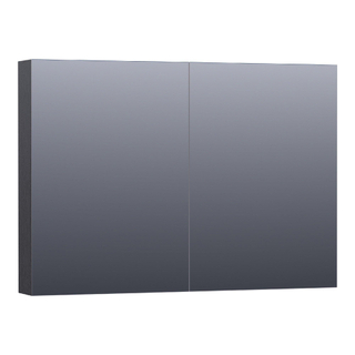 BRAUER Plain Spiegelkast - 100x70x15cm - 2 links/rechtsdraaiende spiegeldeuren - MFC - black wood