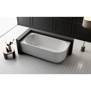 FugaFlow Eccelente Anta baignoire semi-îlot d'angle - gauche - 150x75x58cm - avec vidage - acrylique - blanc brillant