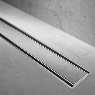 Easy Drain Modulo TAF low caniveau de douche - 50x6.7cm - avec bride de sol - Siphon : 30mm - inox brossé