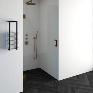 BRAUER Void nisdeur helder glas 100x200 omkeerbaar incl. glascoating PVD koper geborsteld