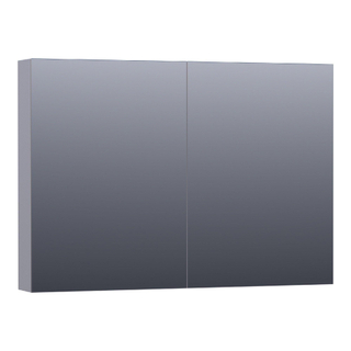 Saniclass Plain Spiegelkast - 100x70x15cm - 2 links/rechtsdraaiende spiegeldeuren - MDF - mat grijs