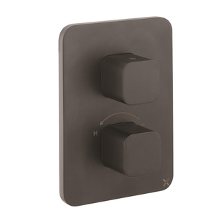 Crosswater Atoll Thermostatische Crossbox - inbouw - met afbouwdeel - 2 functies - zwart mat