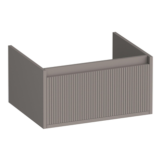 BRAUER Hope Wavy meuble sous lavabo 60 1 tiroir softclose sans poignée - 1 découpe pour le siphon - mat taupe