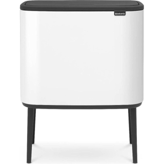 Brabantia Bo Touch Bin Afvalemmer - 11+23 liter - 2 kunststof binnenemmers - wit