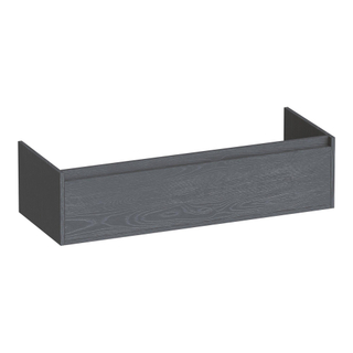 BRAUER Hope wastafelonderkast - 119x30x45.5cm - 1 softclose lade greeploos - 1 sifon uitsparing - Timber Grey