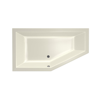 Xenz Society 160 ligbad - 160x90cm - met overloop - zonder afvoer - Hoekopstelling links - Acryl Pergamon