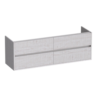 BRAUER Adore Wavy wastafelonderkast 160 4 softclose lades - greeploos - 2 sifon uitsparingen - Forest Seashell