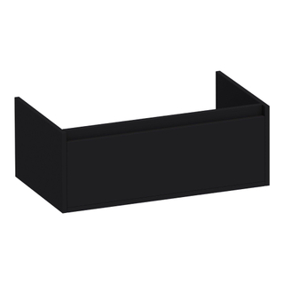 BRAUER Hope wastafelonderkast - 80x30x45.5cm - 1 softclose lade greeploos - 1 sifon uitsparing - mat zwart