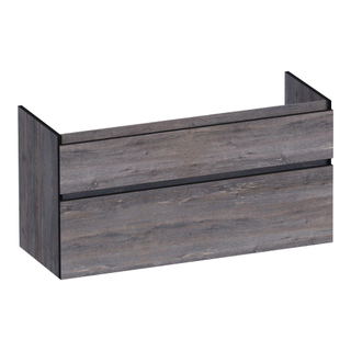 BRAUER Delight Edge meuble sous lavabo 120 2 tiroirs softclose - sans poignée - 2 découpes pour siphon - Driftwood