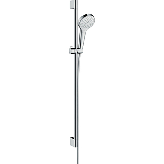 Hansgrohe Croma Select S Vario ensemble barre de douche avec douchette Croma Select S Vario EcoSmart 90cm avec flexible Isiflex`B 160cm blanc/chrome