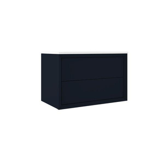 Saniclass Prime Core Meuble sous lavabo - 80x55x45cm - 2 tiroirs - push to open - MDF - mat bleu marine