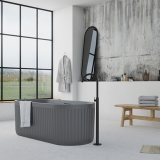 Ideavit ARCHTEC-GR Vrijstaand Bad - 170x75x60cm - Rock Texture - overloopgat - klikwaste - verstelbare poten - grijs