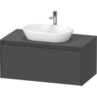 Duravit ketho 2 meuble sous lavabo avec plaque console avec 1 tiroir 100x55x45.9cm avec poignée anthracite graphite mat