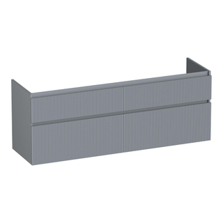 BRAUER Delight Wavy wastafelonderkast 160 4 softclose lades - greeploos - 2 sifon uitsparingen - mat grijs