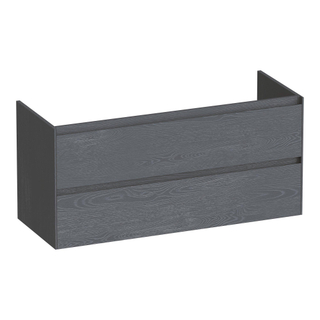 BRAUER Inspire wastafelonderkast 120 2 softclose lades - greeploos - 1 sifon uitsparing - Timber Grey