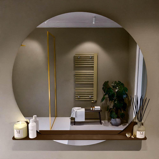 Miroir de salle de bain Mondiaz SPOT - rond 120cm - plan de miroir - couleur Rouille