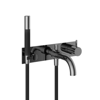 Hotbath Cobber afbouwdeel inbouw douche en badmengkraan automatische omstelinrichting met doucheslang en handdouche zwart chroom SHOWROOMMODEL