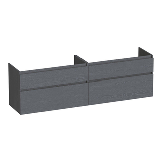 BRAUER Delight wastafelonderkast - 160x46x60cm - 4 softclose lades - greeploos - 2 sifon uitsparingen - Timber Grey