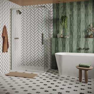 Crosswater Asura zijpaneel voor schuifdeur - 80cm - geborsteld rvs