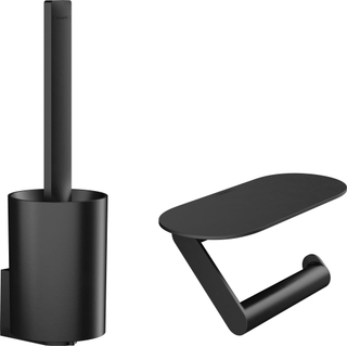 Hansgrohe Wallstoris Ensemble WC porte-rouleau et garniture brosse mat noir