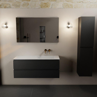 Mondiaz AIVY Ensemble de meuble - 120x45x50cm - 0 trous de robinet - 1 vasque Urban Solid surface - Droite - 2 tiroirs - sans miroir - MDF Urban