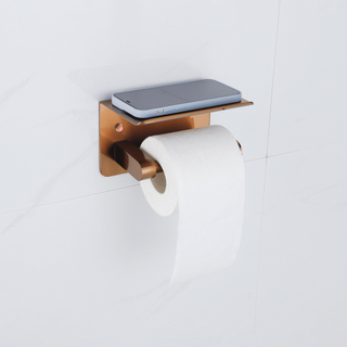 Fortifura Calvi - toiletrolhouder - met plateau - Geborsteld koper PVD (Koper)