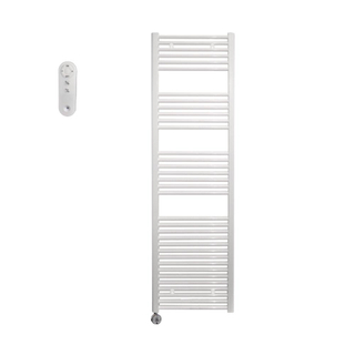 Sanicare HVS Elektrische Radiator - 172x45cm - 920W - met afstandsbediening - thermostaat - chroom - linksonder - wit