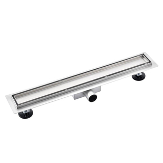 FugaFlow Eccelente Anta caniveau de douche 110cm - avec grille à carreaux - avec bride de sol - Inox