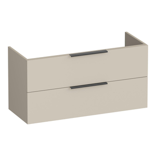 BRAUER Elevate wastafelonderkast ondiep 100 excl. opleggrepen 2 softclose lades en 1 sifon uitsparing - mat beige