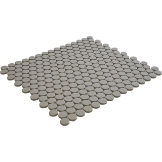 The Mosaic Factory London mozaïektegel - 31.5x29.4cm - wand en vloertegel - Rond - Porselein Grey Mat