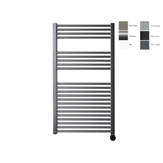 Sanicare Radiateur électrique - 111,8x60cm - 730W - design - thermostat - noir - en bas à droite - gunmetal (anthracite)