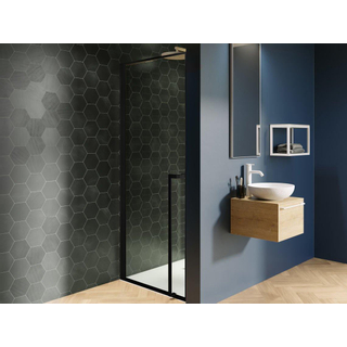 Riho Lucid GD101 Porte de douche pour niche 90x200cm verre clair Noir mat