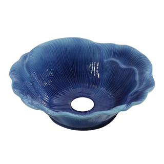 Best Design flower-blue Vasque à poser - diamètre 40.5cm - Bleu