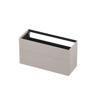 INK p2o meuble sous lavabo 120x45x65cm 2 tiroirs push 2 open straight opaque fronts mdf laqué mat cashmere grey