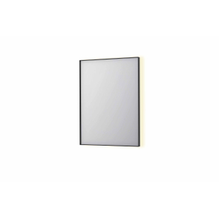 INK SP32 spiegel - 60x4x80cm rechthoek in stalen kader incl indir LED - verwarming - color changing - dimbaar en schakelaar - geborsteld metal black