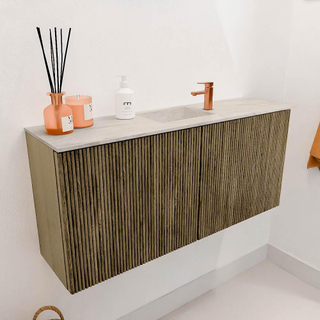 Mondiaz JOYA-DLUX 90cm toiletmeubel - kleur Dusk - Wastafel FAYE positie Midden 1 kraangat kleur Ostra.