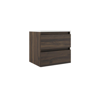 Adema Chaci Badkameronderkast - 60cm - 2 lades - greeploos - excl. topblad - noten (hout)