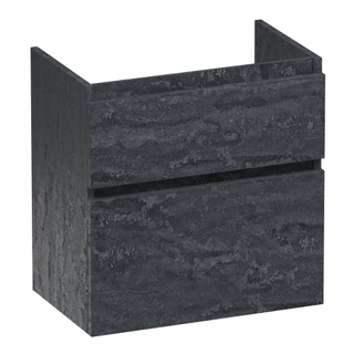 BRAUER Delight meuble sous vasque peu profond - 80x39x60cm - 2 tiroirs softclose - poignée intégrée- 1 découpe pour siphon - Damascus