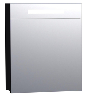 BRAUER 2.0 Spiegelkast - 60x70x15cm - verlichting geintegreerd - 1 rechtsdraaiende spiegeldeur - MDF - mat zwart