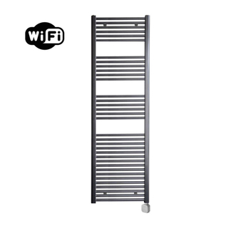 Sanicare HPW Radiateur électrique - 172x60cm - 1127W - wifi - thermostat - argent - en bas à droite - gunmetal (anthracite)