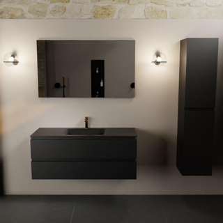 Mondiaz AIVY Ensemble de meuble - 120x45x50cm - 1 trou de robinet - 1 vasque Urban Solid surface - Centre - 2 tiroirs - avec miroir - MDF Urban