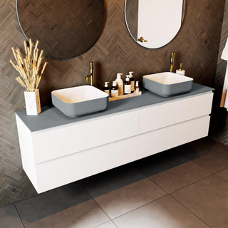 Mondiaz TOP 30 Plan sous vasque - 180x30x0.9cm - compatible comme plan de meuble - solid surface - Plata