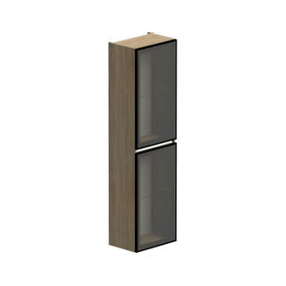 Thebalux Hoge kast 165x45x29 2x glasdeur 1x greeplijst aluminium links draaiend t.b.v. Type 1/3/5/9