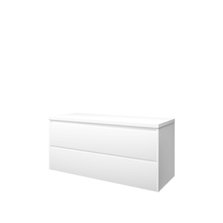 Proline top ensemble de meubles de salle de bains 120x46x55.2cm plaque de recouvrement et meuble symétrique blanc mat