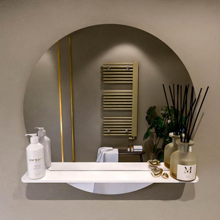 Miroir de salle de bain Mondiaz SPOT - rond 70cm - plan de miroir - couleur Talc